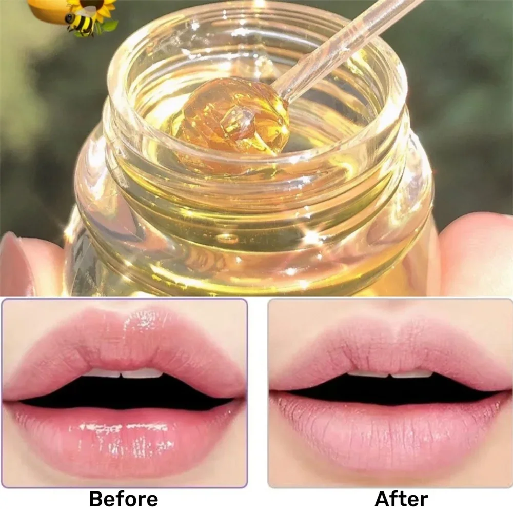 10ml Honig Lippen öl entfernen abgestorbene Haut glätten Lippen Schlaf Reparatur Lippen balsam vor Make-up Basis feuchtigkeit spendende Lippen falten Lippen maske