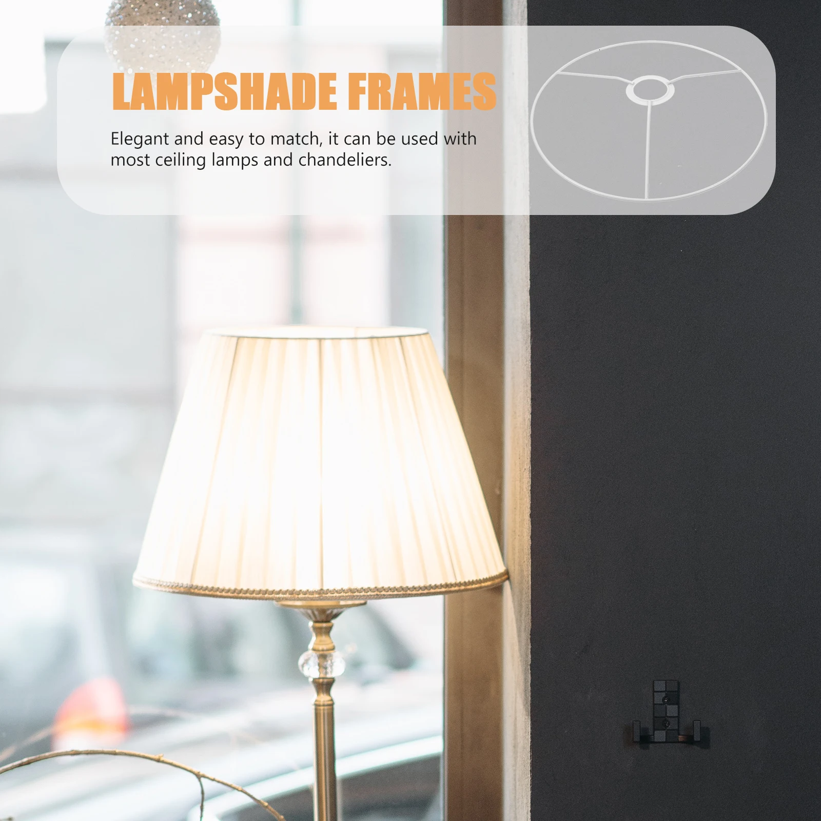 

30cm E27 Round Lampshade Frame Solid Iron Material Elegant Lampshade Holder For Chandelier And Pendant Light