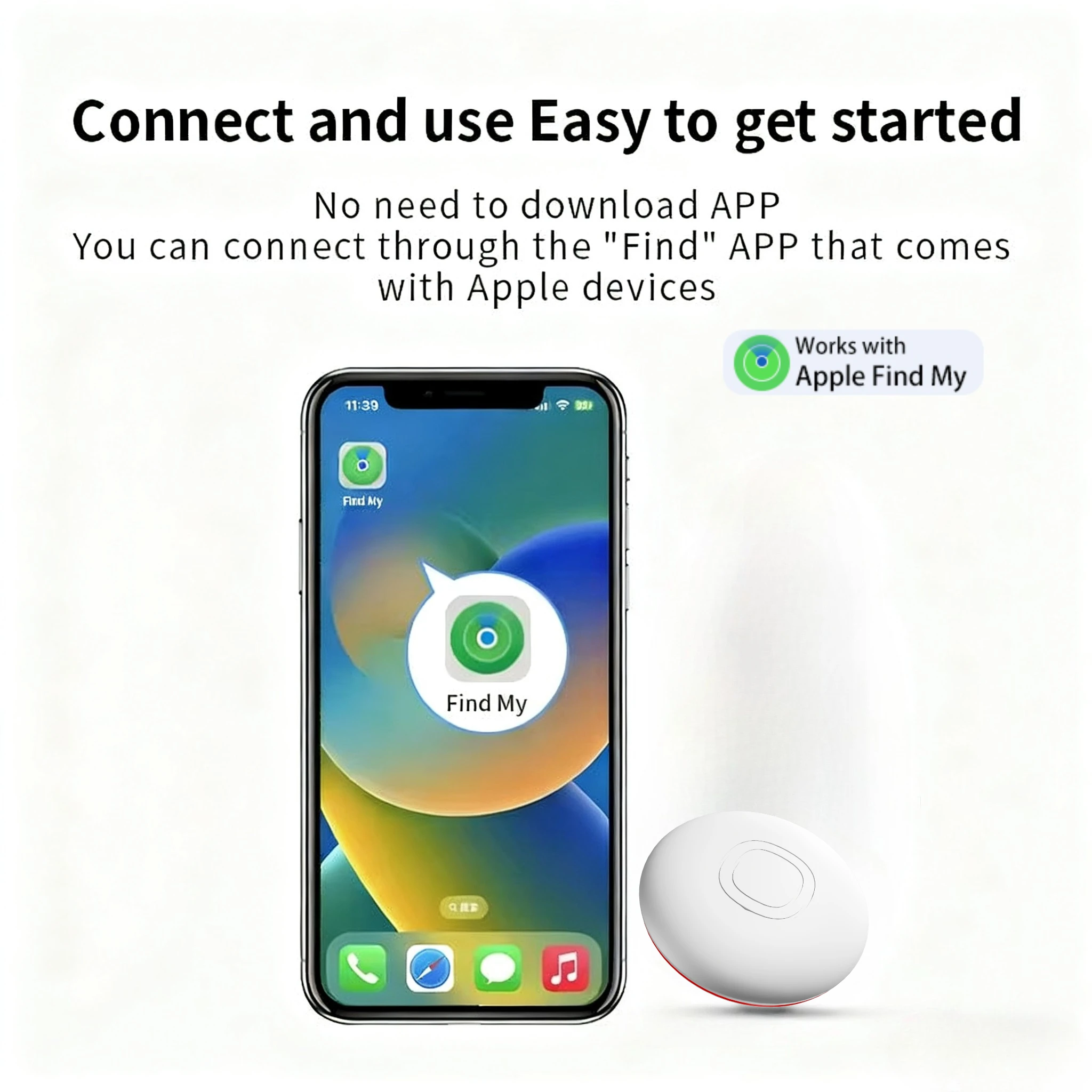 Sicherheits-Bluetooth-Tracker für Apple Find My App Anti-Lose-Motorrad Sound Locate Message Reminder Alarm Key Pet Car Finder