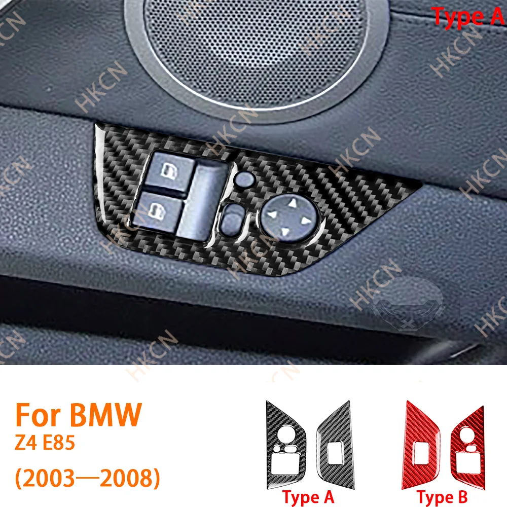 

Carbon Fiber Window Control Lifting Modification Panel Car Accessories For BMW Z4 E85 2003—2008 Interior Trim Sticker Decal