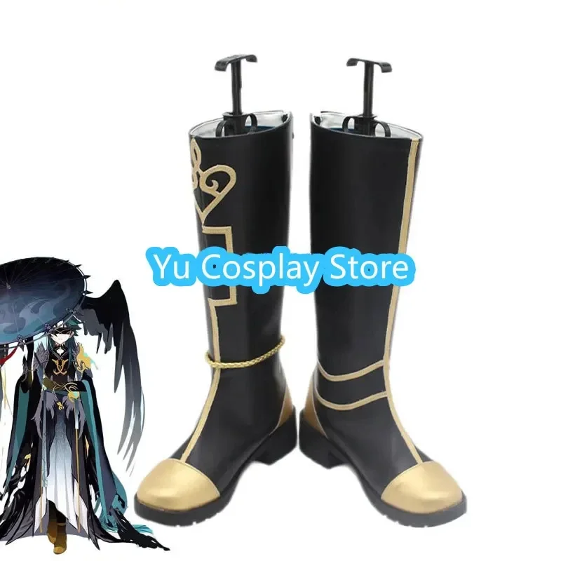 

Yu-Cosplay Game Genshin Impact Xiao Cosplay Shoes Halloween Carnival Boots Cosplay Prop Anime PU Leather Shoes Custom Made