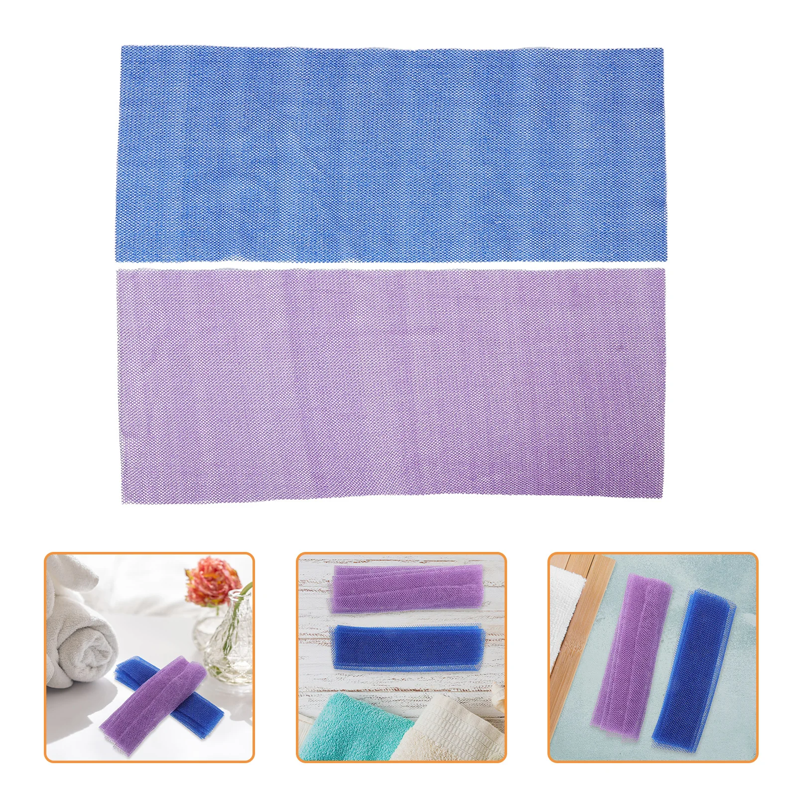 

2Pcs African Mesh Rag Durable Multifunctional Exfoliating Back Scrubber Full Body Cleanse Gentle Reusable Bath Accessory