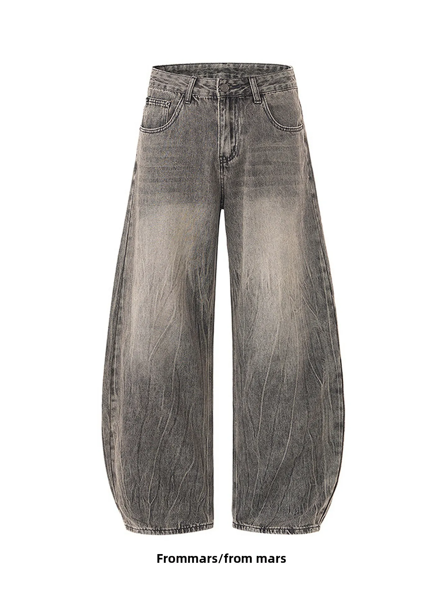 

Джинсы с высокой талией и широкими штанинами для пар, свободного кроя, в стиле High Street, повседневные, из смесового хлопка и полиэстера, дышащие, комфортные