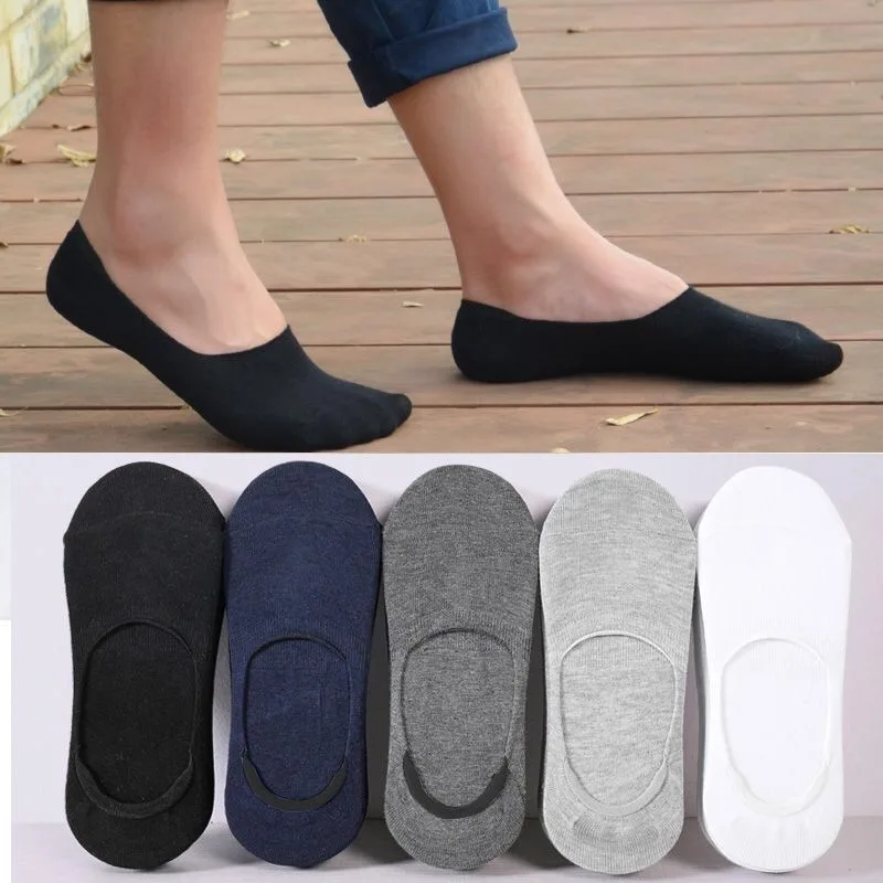 

5 Pairs Men's Breathable Invisible Boat Sock Ankle Short Casual Sports Male High Quality Summer Cotton Socks Calcetines EU38-43