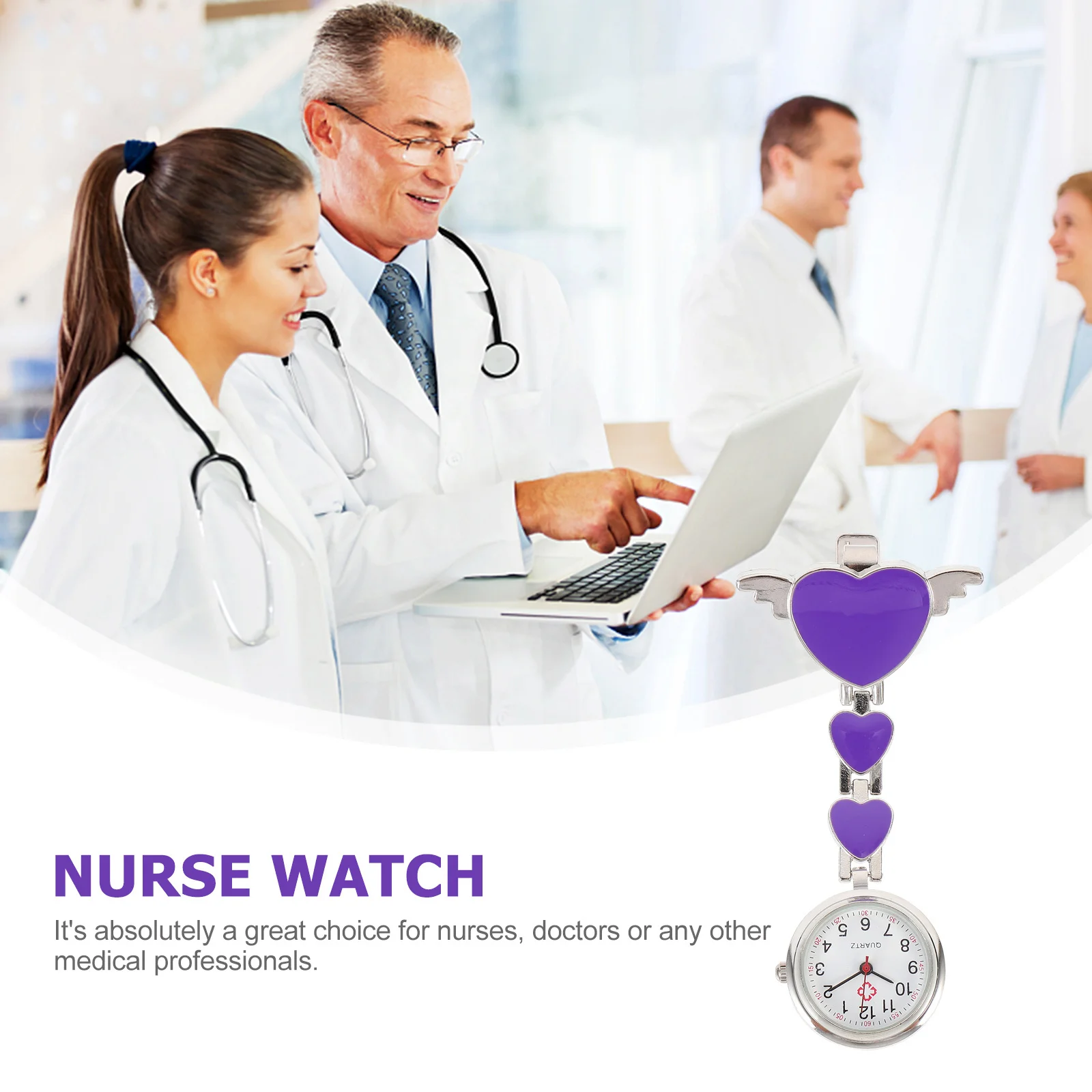 ساعة جيب عصرية للتمريض، حركة مميزة، تصميم بسيط وأنيق، هدية مثالية للأطباء والممرضات والموظفين في المستشفى