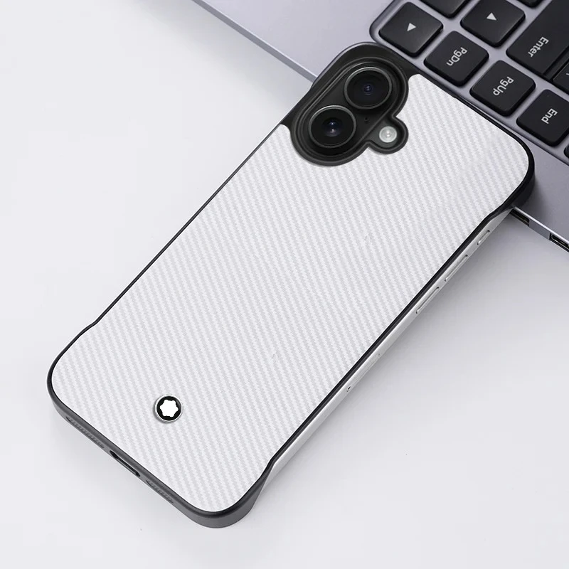 고급 고품질 프레임리스 탄소 섬유 질감 아이폰 12 13 14 15 16 Pro Max Plus 16E 하드 충격 방지 케이스