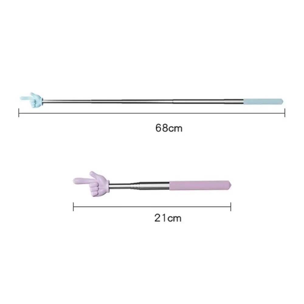 New Stainless Steel Teaching Pointer Telescopic Rod Finger Design Finger Reading Sticks Teaching Stick School Office Supplies