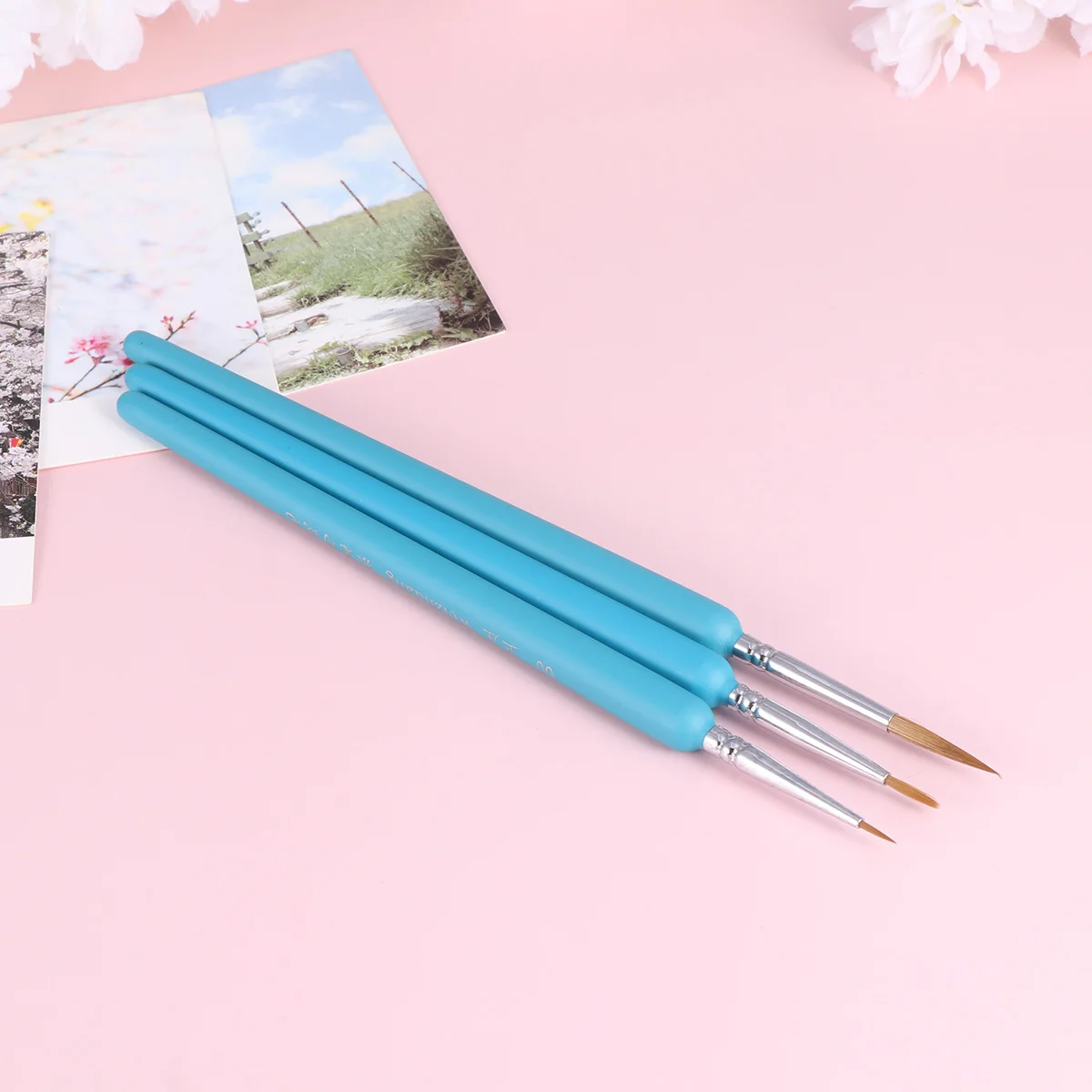 

1 Set of 10pcs Wolf Hair Tip Professional Detail Paint Brush Fine Detailing Painting Drawing (Sky-Blue)
