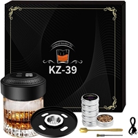 Electric Whiskey Smoker Kit with 6 Flavor Wood Chips,Colorful LED Light&Electric Cocktail Smoker Built-in Lighter ,Gifts for Men