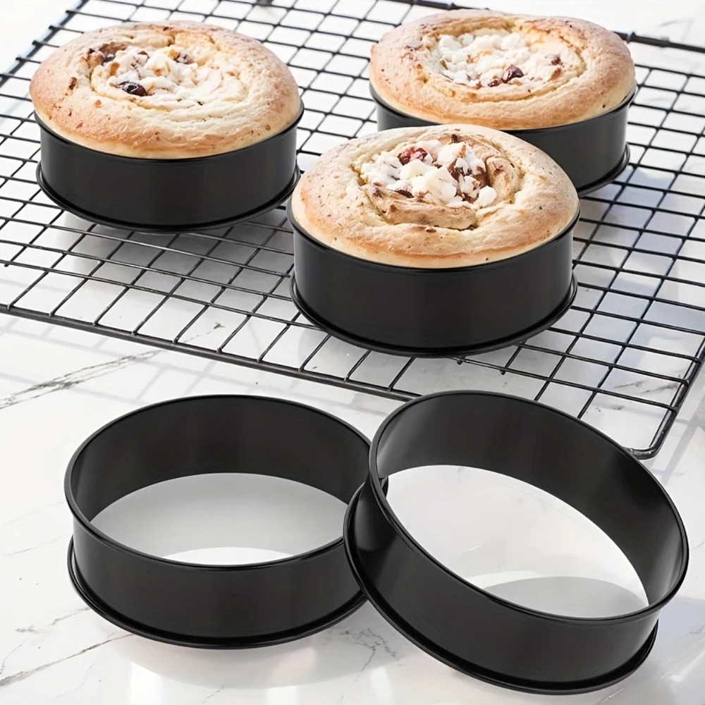 6 Stück Muffin- und Crumpet-Backringe, lebensmittelechter Edelstahl, antihaftbeschichtet, Gebäckform, für Pfannkuchen- und Keksebacken, für den Heimgebrauch in der Küche – Detail 14