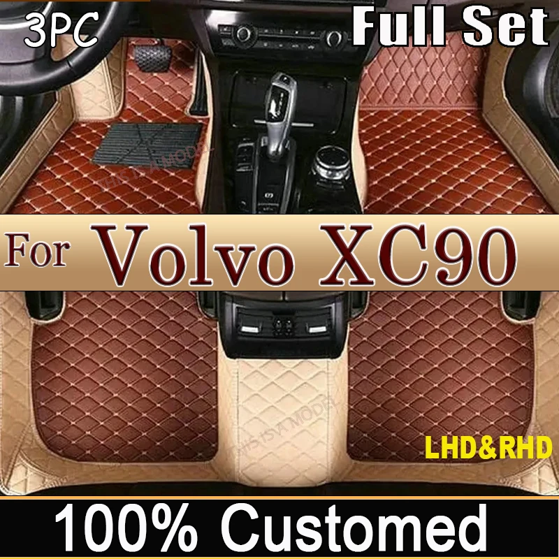 Car Mats For Volvo XC90 MK1 5 Seat 2002~2014 Leather Floor Mat Set Rug Auto Interior Parts Carpet Anti Dirt Pad Car Accessories