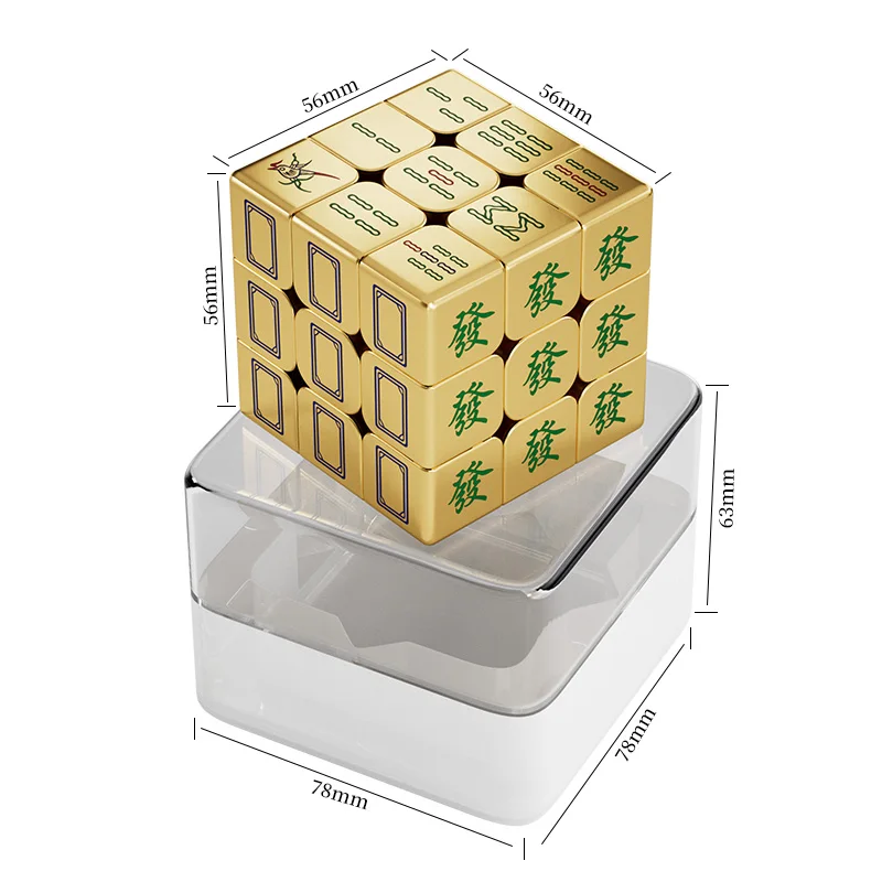 Zcube doré Mahjong 3X3 Cube magnétique Transparent Cube de vitesse professionnel Puzzle jouets enfants cadeau Magico Cubo