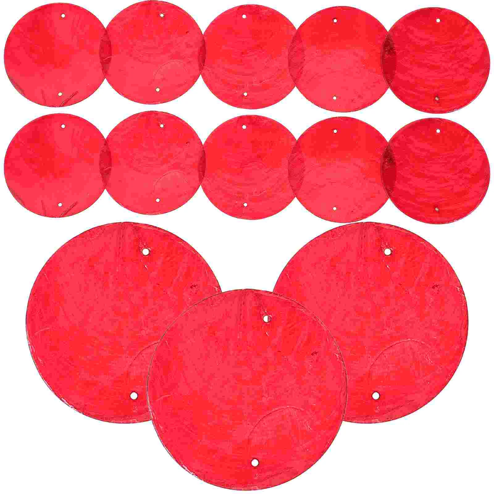 

Shell Pieces 100pcs (50mm Double Holes (big Red)) Light Fixture Flat Round Shells Beads Seashells