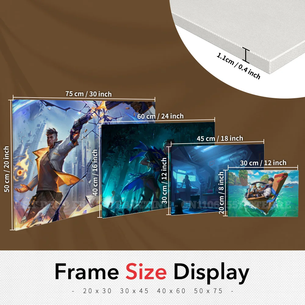 Valorant 프레임 장식 그림 핫 게임 애니메이션 캔버스 벽 예술 작품 인쇄 포스터 거실 홈 장식 벽화