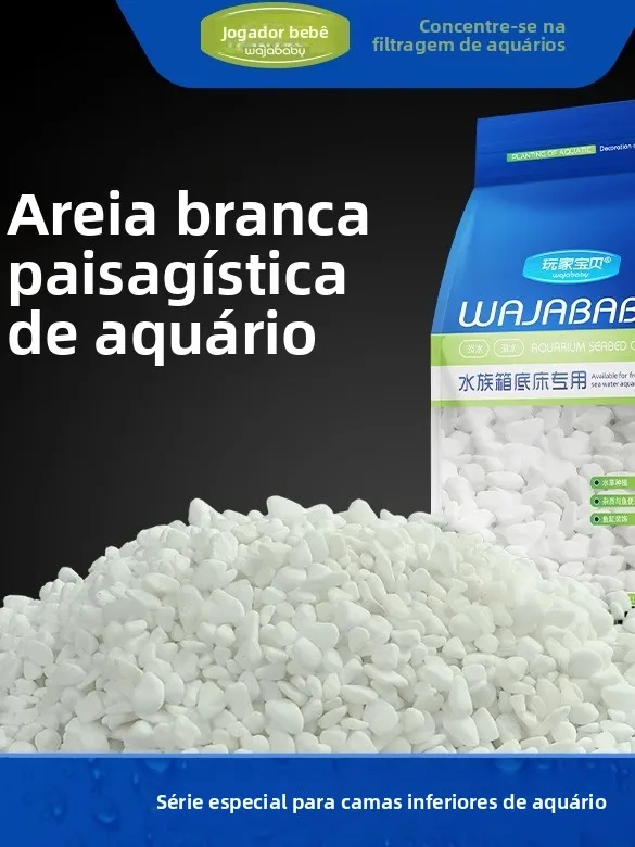 Areia Branca para Aquário, Decoração de Fundo para Tanque de Peixes, Pedras Brancas para Decoração de Aquário, Areia e Cascal...