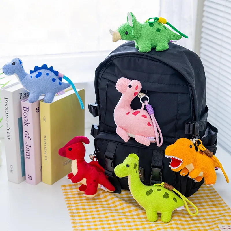 17cm New Cartoon Jurassic Plush Keychain Dinosaur Doll Pendant Doll Triangle Dragon Sword Dragon Bag Pendant Gift