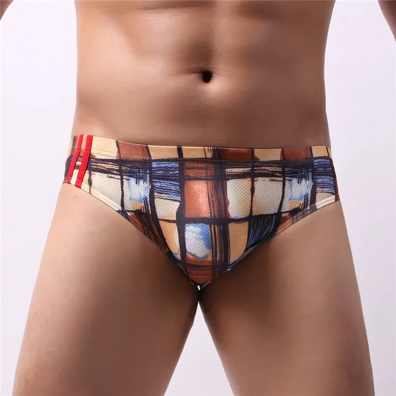 Men Briefs Print New Style Men\'s Underwear Briefs Sexy Jockstrap Men Underpants with Low Waist Comfortable Breathable Briefs