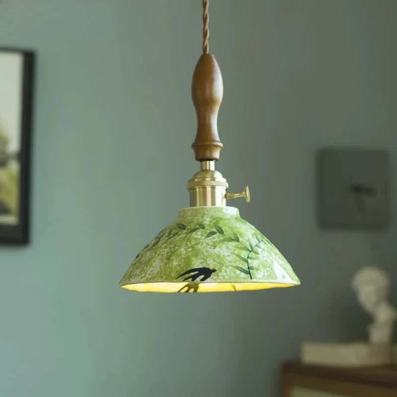 

Chinese Style Ceramic Pendant Lights Restaurant Kitchen Island Bar Bedroom Bedside Study Modern Reading Home Decor Hanging Lamps