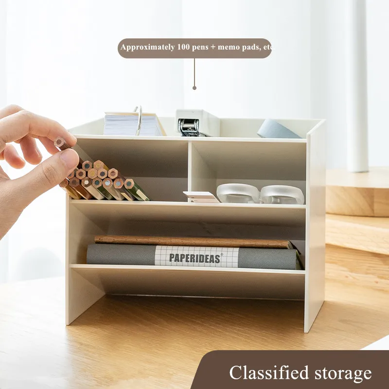 Multifunctionele Grote Capaciteit Pennenhouder Potlood Make Storage Box 4 Raster Desktop Organizer Stand Case Kantoorbenodigdheden