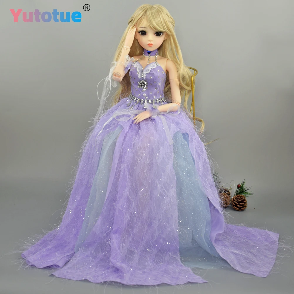 YUTOTUE 1/3 BJDドール おもちゃ 60cm 女の子人形 プリンセスドレスシューズ付き 巻き毛 前髪ウィッグ付き フルセット