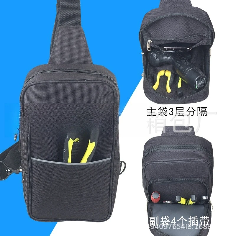 

Нагрудная сумка для инструментов электрика, небольшой ремонтный маленький рюкзак послепродажного обслуживания, портативная многофункциональная холщовая сумка для инструментов на плечо