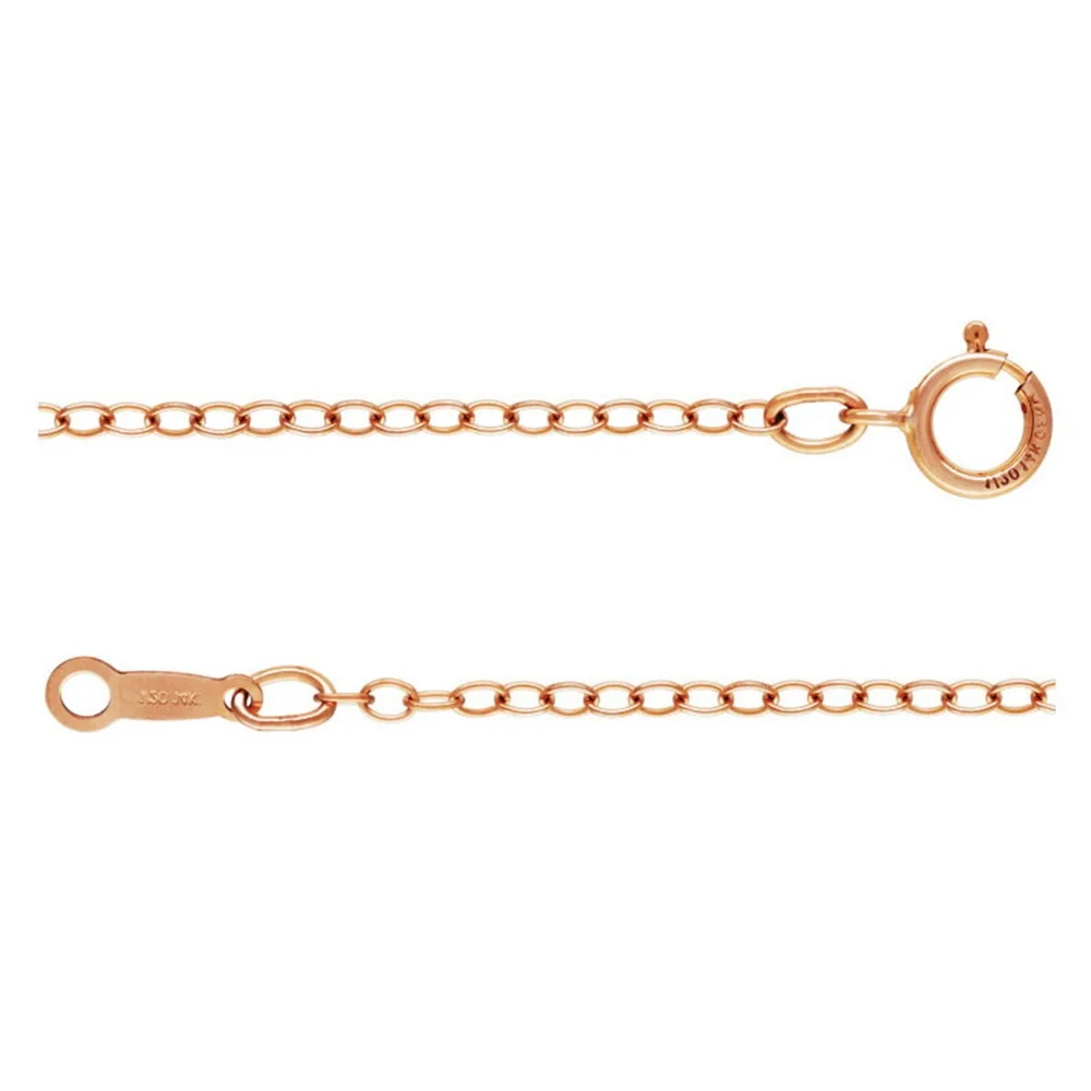 Cable Chain Necklace 1.1mm 1.7mm in 14K Rose Gold Filled with Spring Ring Clasp 16 18 Inches