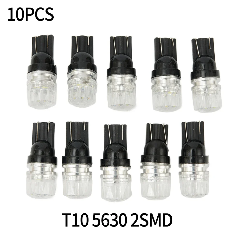 10Pcs Base Led Bulb 12V 2SMD LED High Power Dome Map License Light Bulbs W5W 168 194 2825 6000K White High-power Automobile