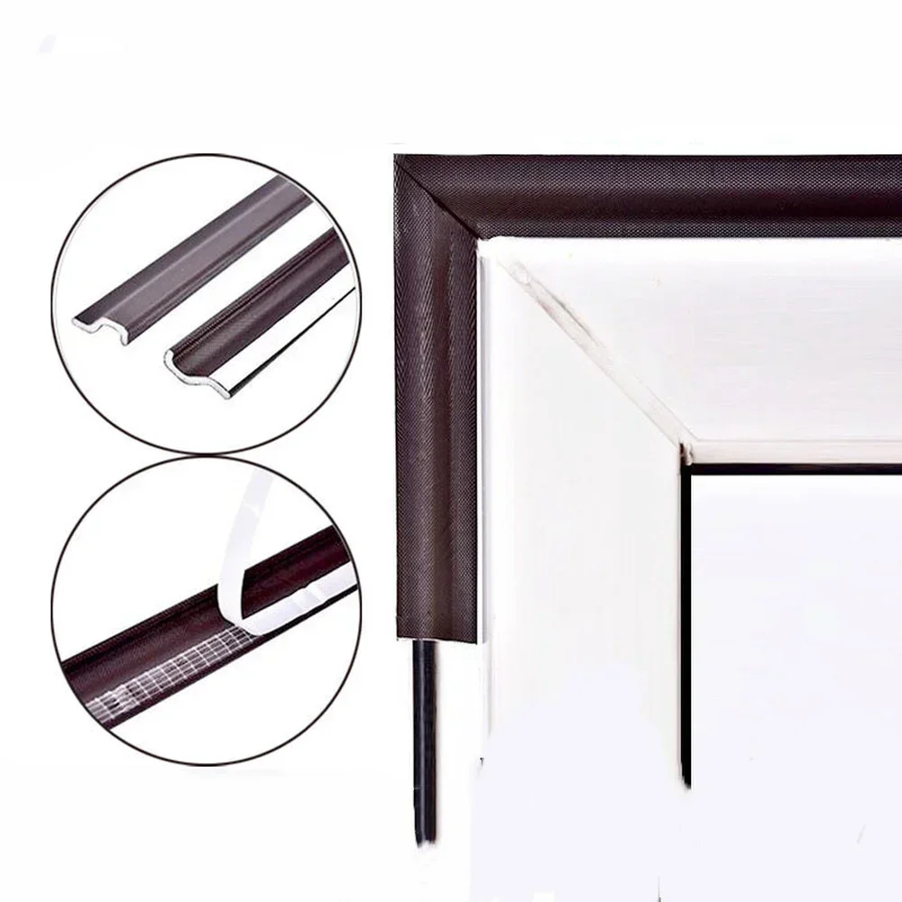 Window Sealing Strip Sound Insulation Fully Covered Stype Self-adhesive Flexible Soundproof Foam Windproof Dustproof Winter