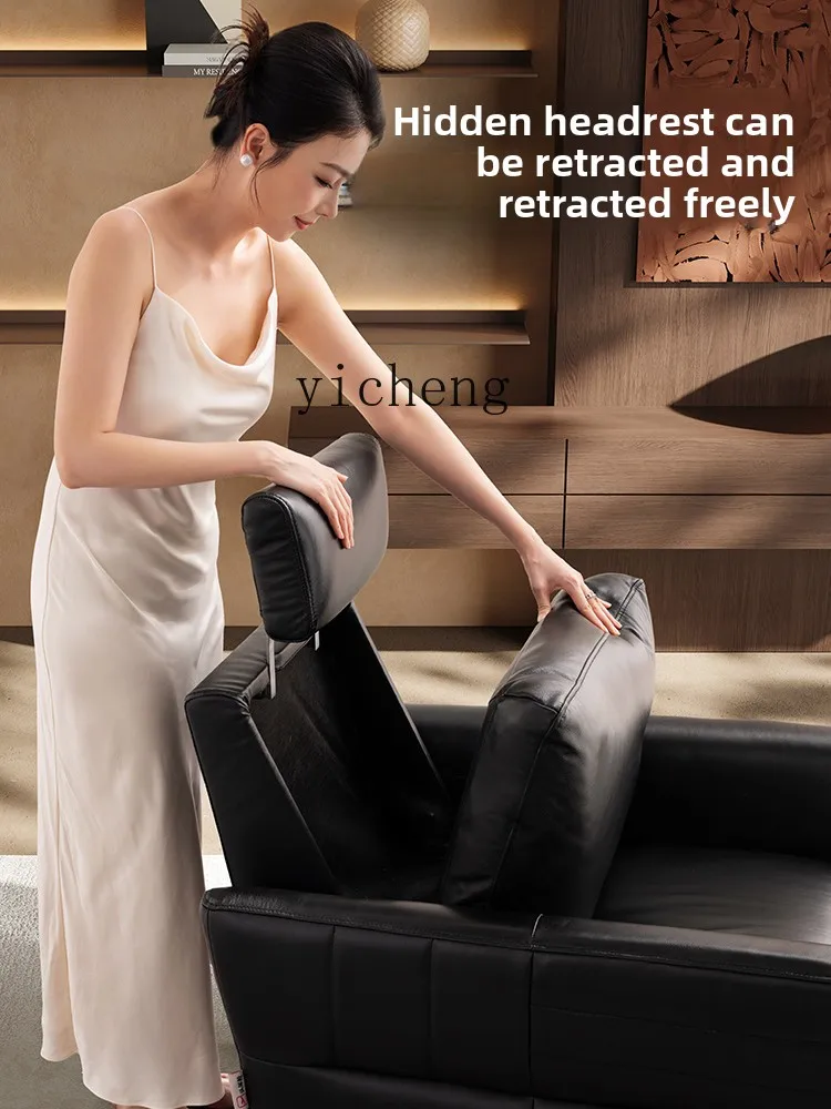 

LX Genuine Leather Single Sofa Adjustable Recliner Italian Style Leisure Office