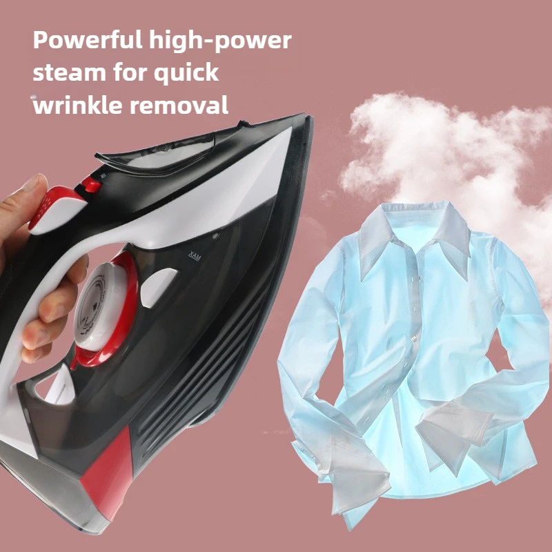 مكواة بخار 2600 وات للملابس مع لوحة قاعدة مطلية بالسيراميك سريعة التسخين، قرص ترموستات دقيق، تنظيف ذاتي للملابس المنزلية