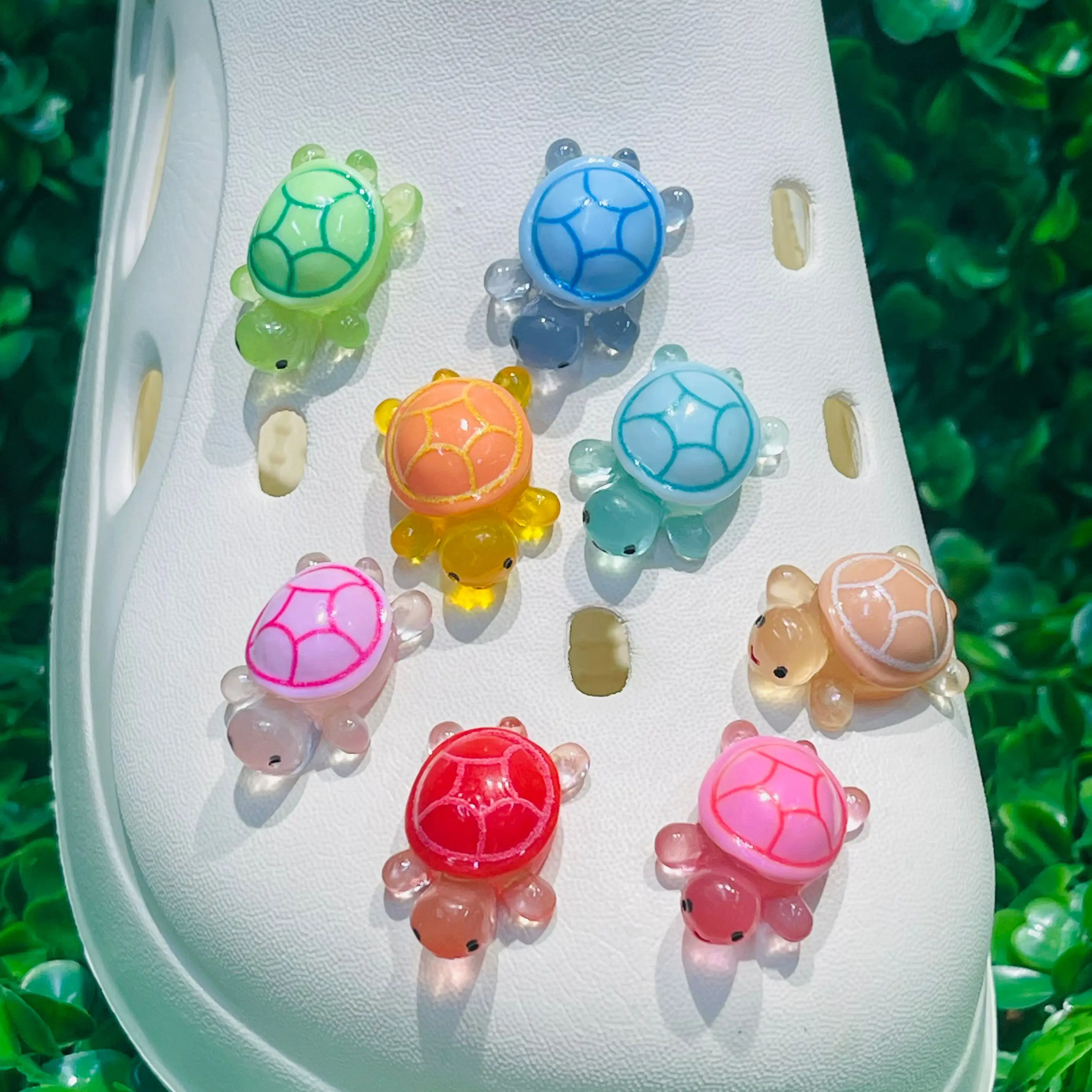 1-9pcs Multicolor Luminous Turtle Duck Shoes Charms Accessories Mushroom Lovely Resin Sandals Buckle Fit Kids Birthday Gift