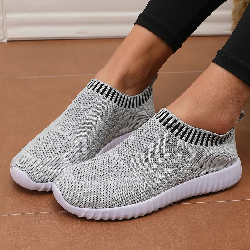 

Spring 2025 Women's Shoes Woven Socks Sports Women's Flat Shoes Casual Breathable Jogging Training Hiking Walking Shoes