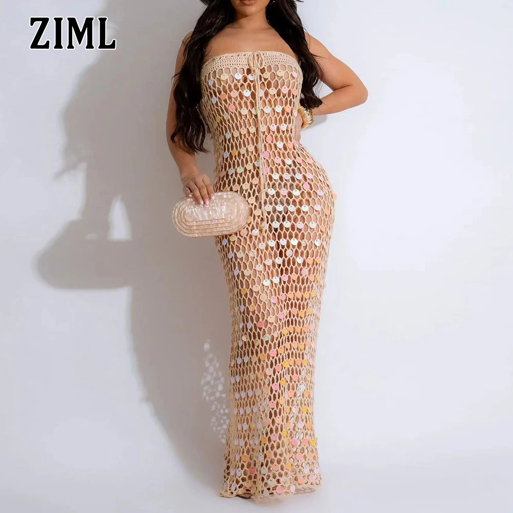 

ZIML Elegant Slimming Long Camisole Dresses for Women Square Collar Sleeveless High Waist Sexy Chic Evening Dresses Female New