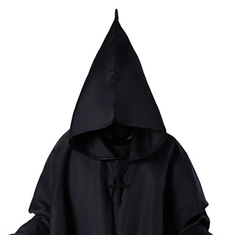 Wizard Cloak Halloween Medieval Christian Friar Priest Robes Witch Cape Party Death Ghost Vampire Devil Cosplay Costumes