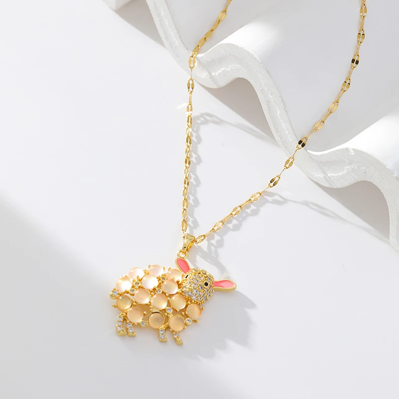 EILIECK 316L Edelstahl Halskette mit Weißem Zirkon-Blumenanhänger für Damen, Modische Drehbare Halskette, Wasserdichter Schmuck als Geschenk – Detail 12