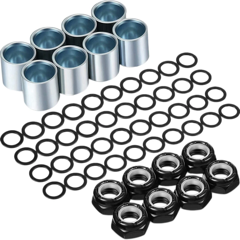 56Pcs Skateboard Truck Hardware Kit Skateboard Spacers Longboard Axle Nuts Skateboard Accessories