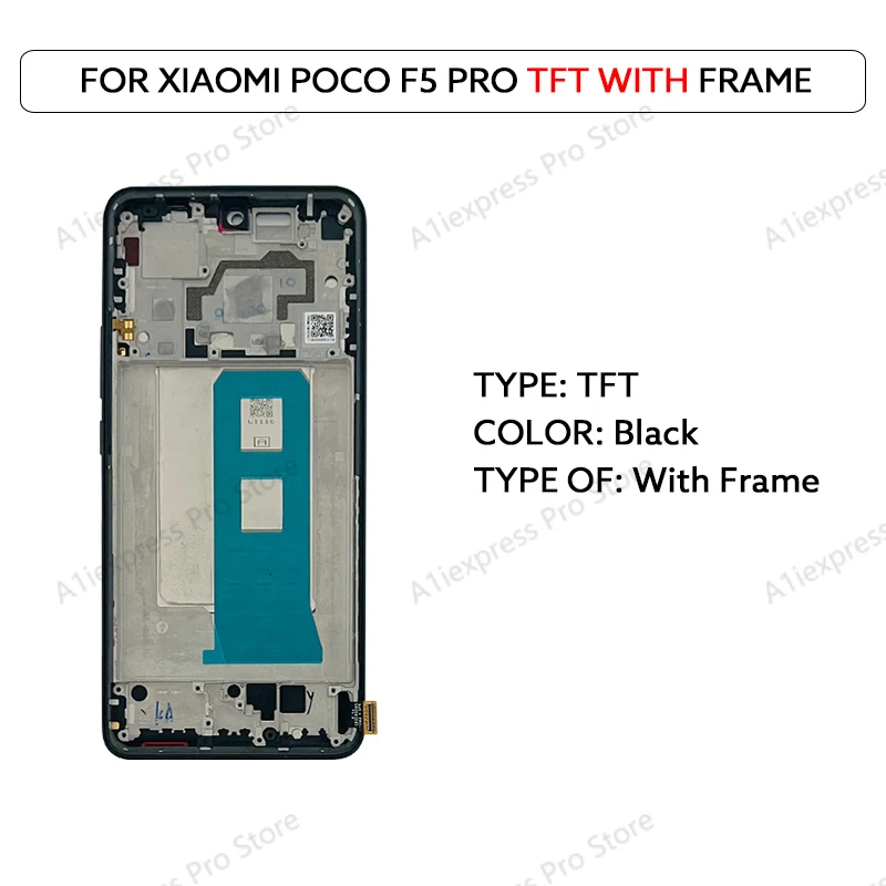 6.67 "AMOLED TFT LCD Voor Xiaomi Poco F5 Pro 23013PC75G Lcd Touch Screen Digitizer Vergadering Met Frame LCD scherm Reparatie