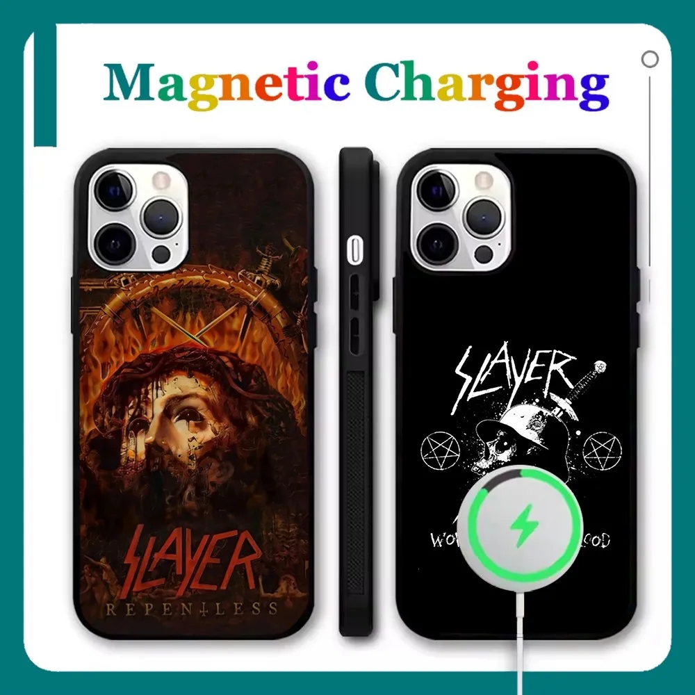 

S-SlayerS Band Hell Awaits Phone Case For iPhone 16,15,14,13,12,11,Pro,Max,Plus,Mini,SE New Magsafe Magnetic Wireless Charging