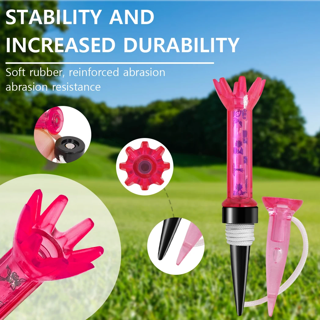 Caiton Golf Tees 2 Adet |   Renkli Plastik Top Tutucu ile Premium Manyetik Tişörtler |   80MM ve 70MM Uzunlukta |   Golf Ekipmanları Aksesuarları