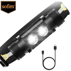 Faro H25S 18650 faro dual SST40 LED 1200lm USB recargable Lámpara de trabajo táctico al aire libre