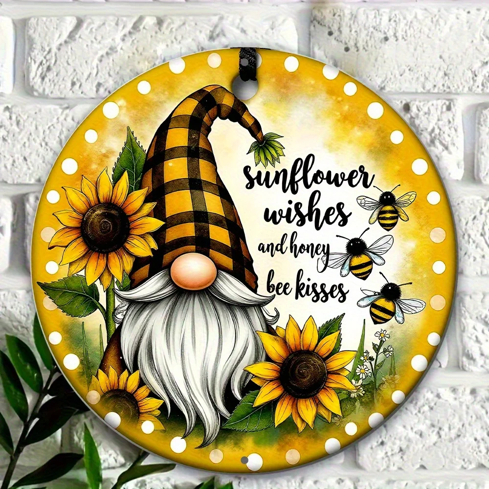 2D plane, 1 wooden printed plane design featuring a sunflower wish and a bee kissing and nuzzling decoration flowerzyc