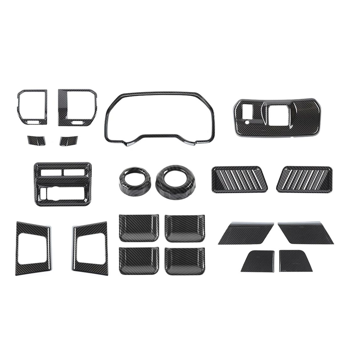 

21PCS Interior Kit Cover Trims, Air Outlet Cover, Dashboard Cover for Ford F150 2021 2022, ABS Carbon Fiber