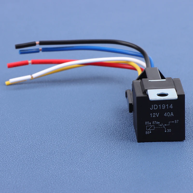 12V 40A Car Truck Auto Automobile Automotive Relay With 5 Pin Socket 5 Wires For Car GPS Lamplight Fan Air Condition