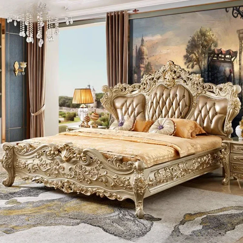 

Двуспальная кровать в европейском стиле, роскошная современная романтическая удобная кровать для девочек, высококачественные изголовья, мебель Letto Matrimoniale