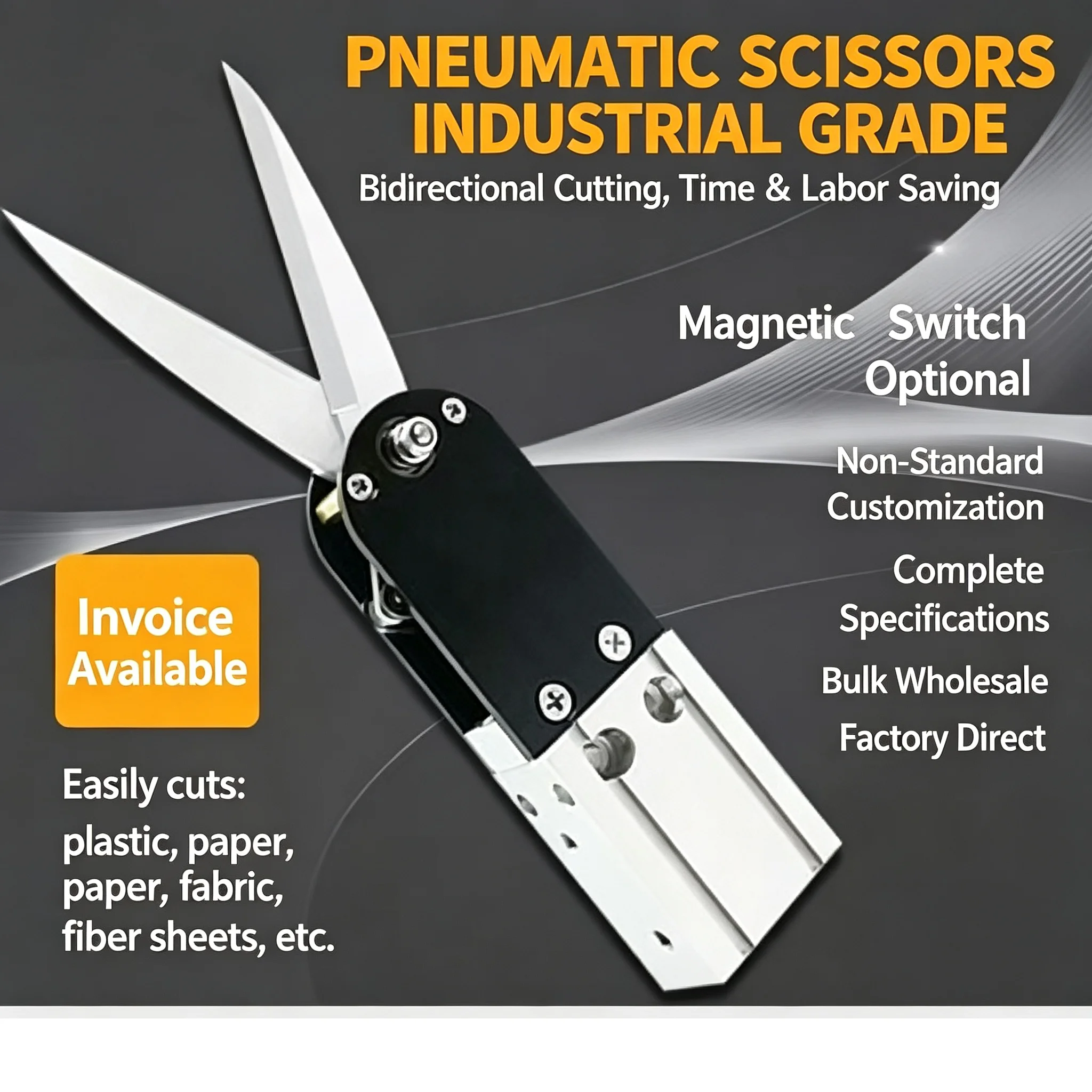 Shears for Fabrics Ear Mask Elastic Rope Plastic Metal Sheet Use Pneumatic Air Nipper Cutter Industrial Scissors