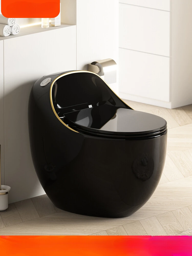 Household egg toilet black toilet small apartment siphon ceramic deodorant personalized creative gray toilet