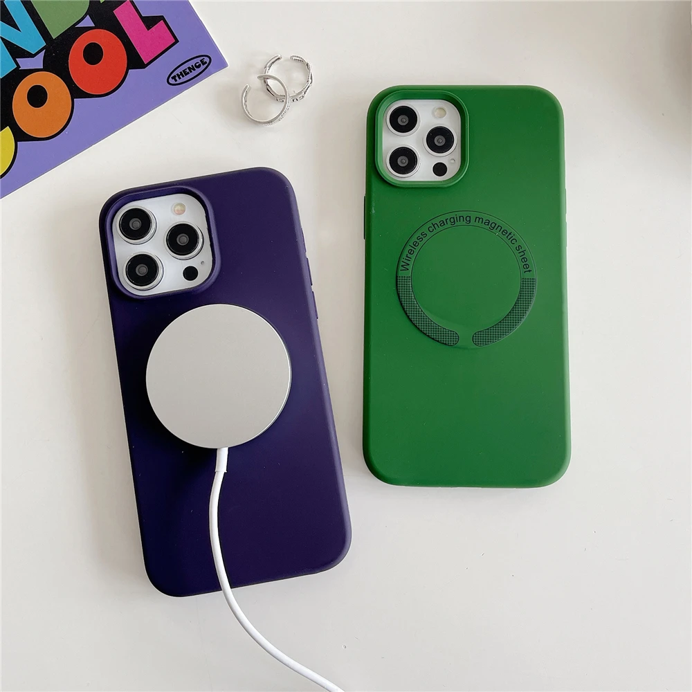 Per la custodia del telefono Magsafe per iPhone 17 16 15 Pro Max 14 13 12 11 copertura paraurti antiurto in silicone liquido con carica wireless magnetica