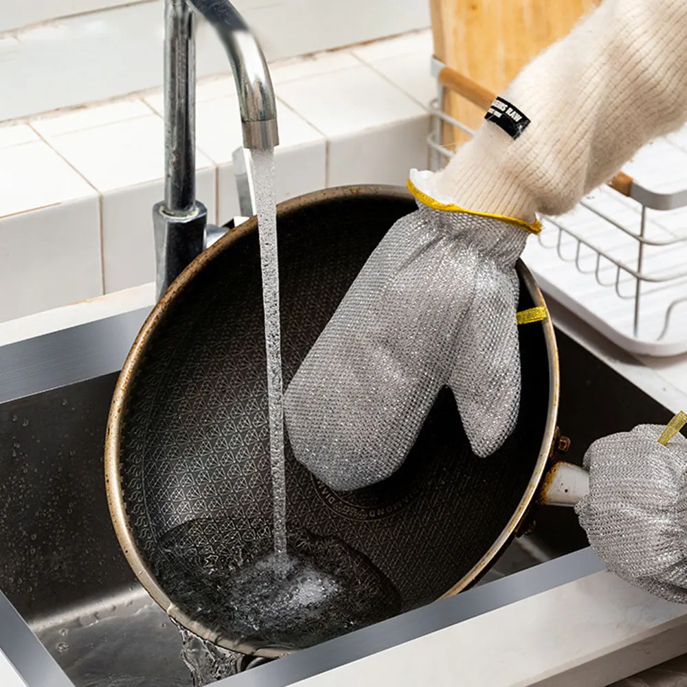 Steel Kitchen Dishcloth Multipurpose Wire Dishwashing Rag Clean Glove Wet/dry Multipurpose Wire Miracle Cleaning Cloths