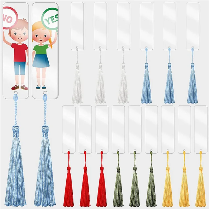 

150 Pcs Acrylic Bookmark Blank Bookmark With Multicolor Pendant For Reader Teachers Students(12 X 3.2Cm)