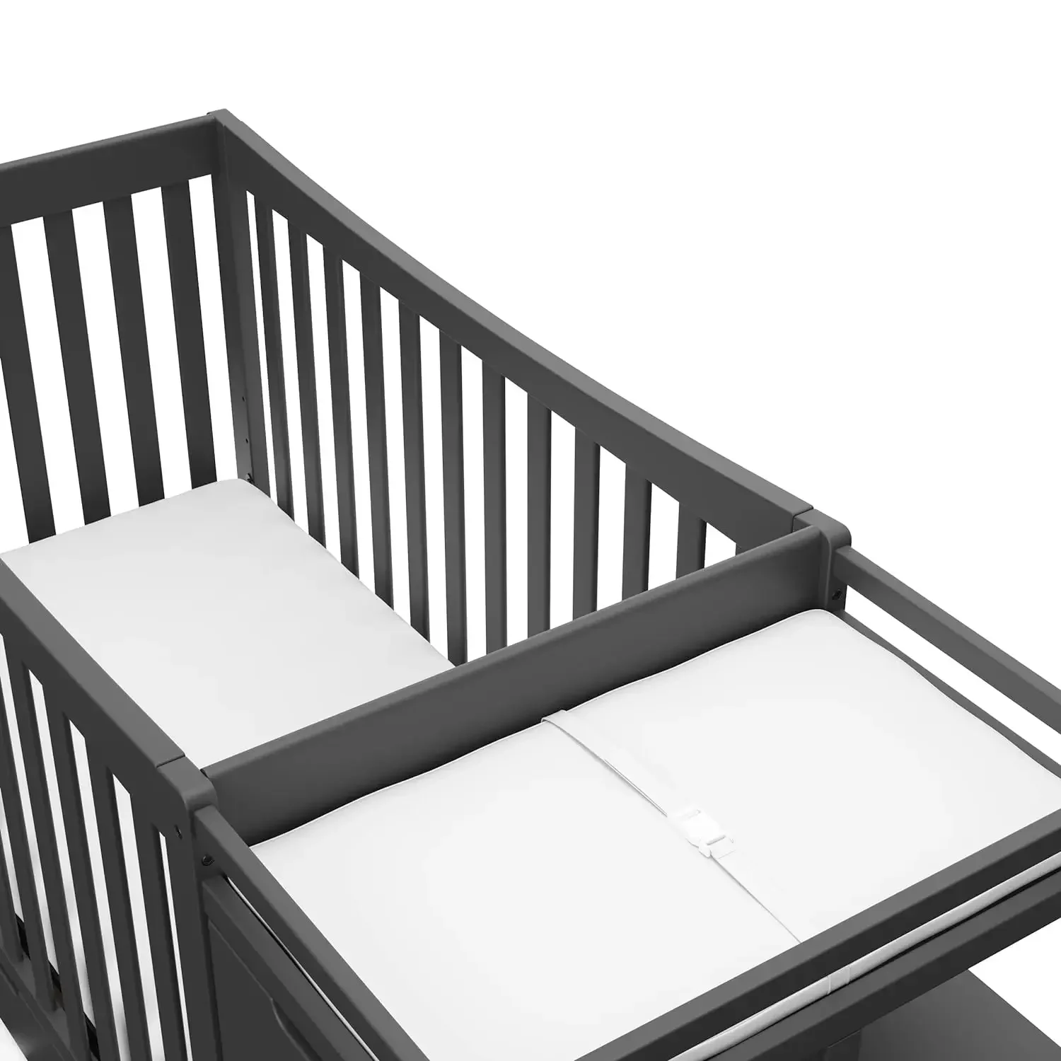 Graco Remi 4-in-1 Convertible Crib & Changer with Drawer (Gray) – GREENGUARD Gold Certified, Crib and Changing -Table Combo